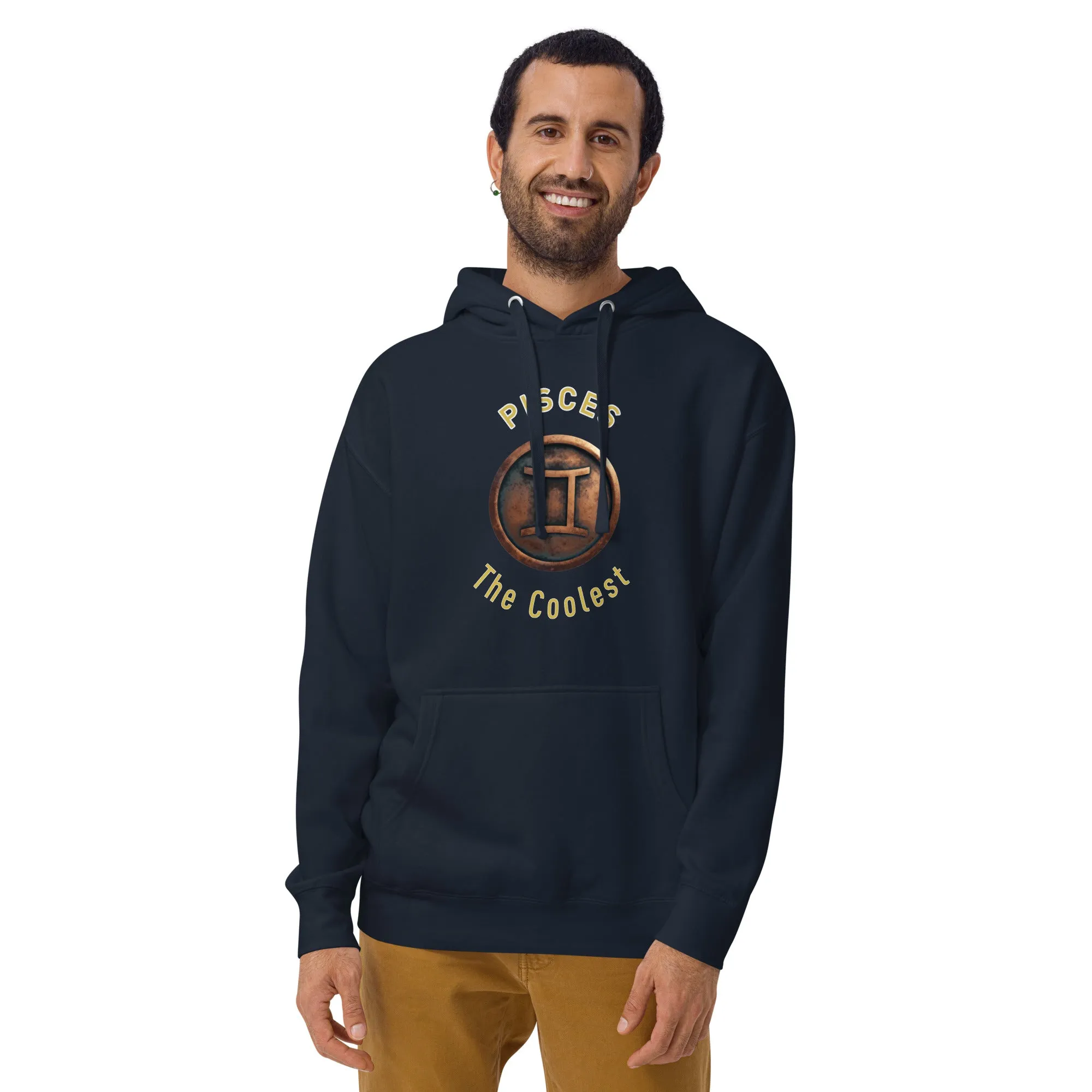 Hoodie Mens Designer (Hoodies Mens - Pisces Zodiac Sign 0052)