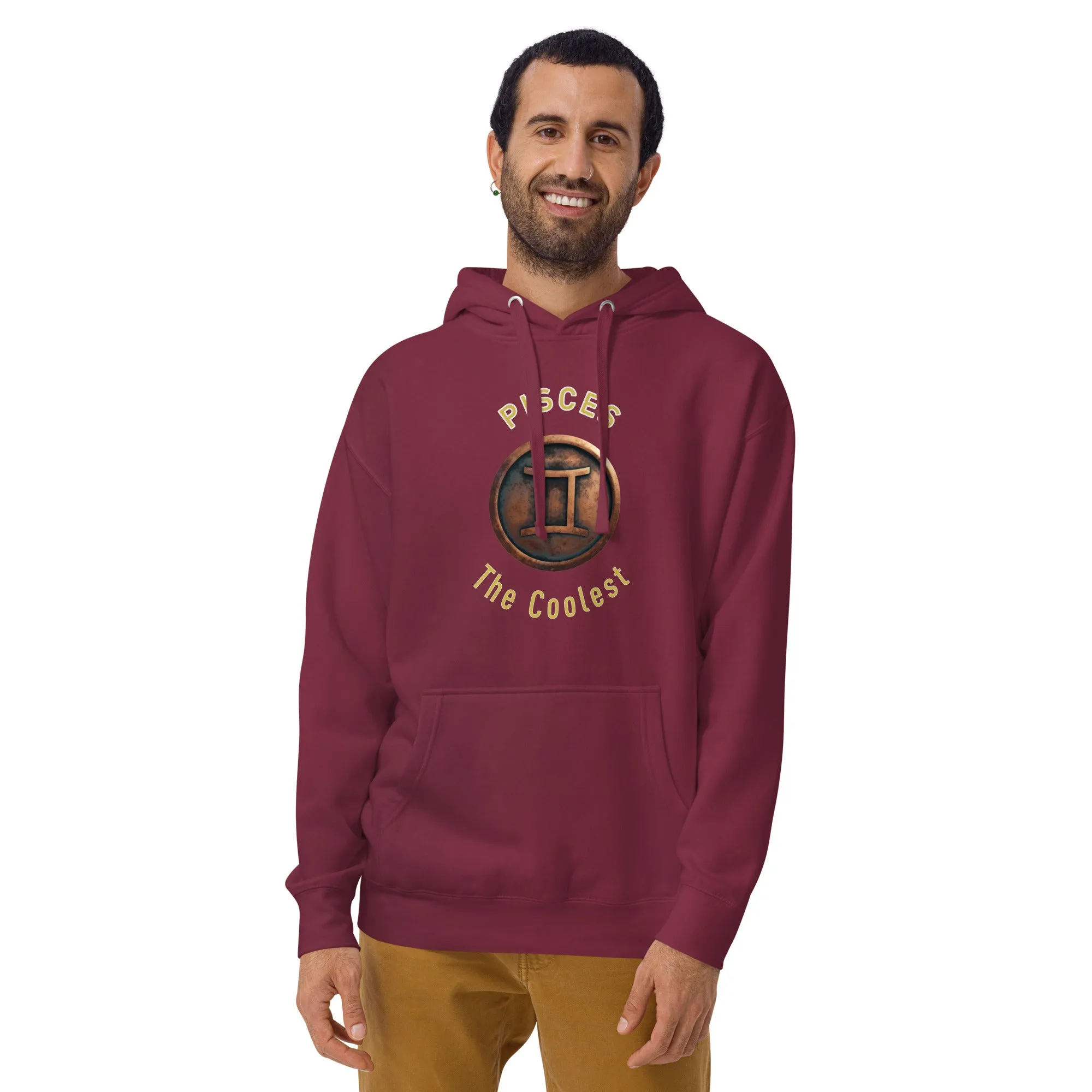 Hoodie Mens Designer (Hoodies Mens - Pisces Zodiac Sign 0052)