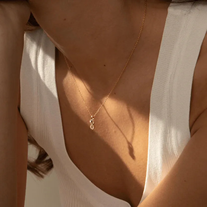 Infinity pink LGD necklace