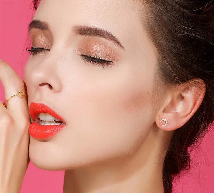 JELLY GIRL 18K GOLD SHINING CRYSTAL STUD EARRINGS