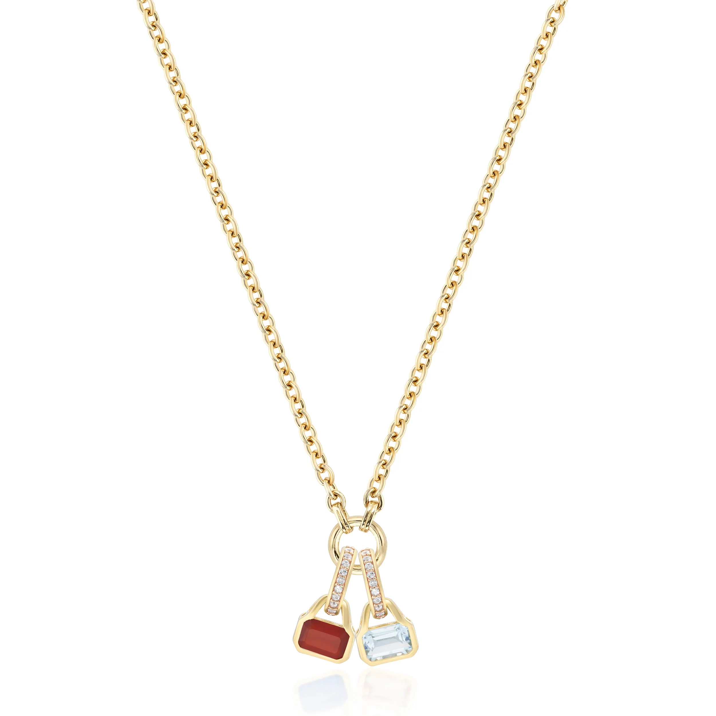 July: Red Agate Charm on Carrier Chain