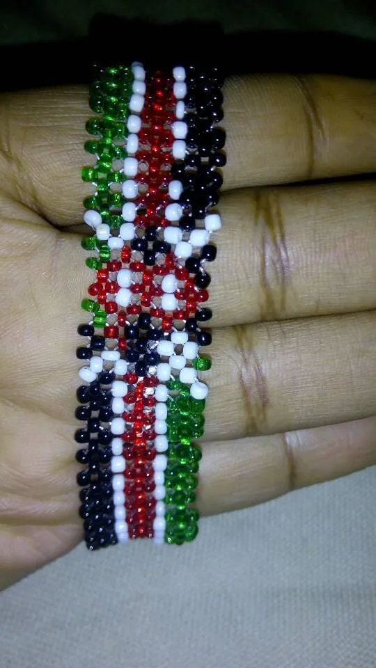 Kenya Flag beaded handmade bracelets with names