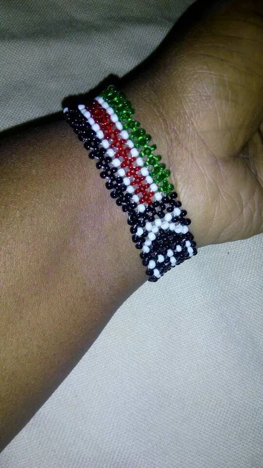Kenya Flag beaded handmade bracelets with names