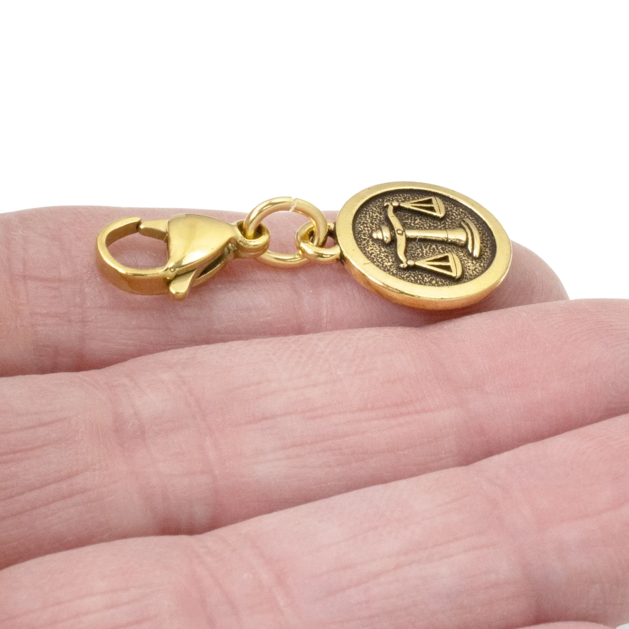 Libra Clip-on Charm - 22k Gold Plated Accessory for Bags & Jewelry, Zodiac Gift