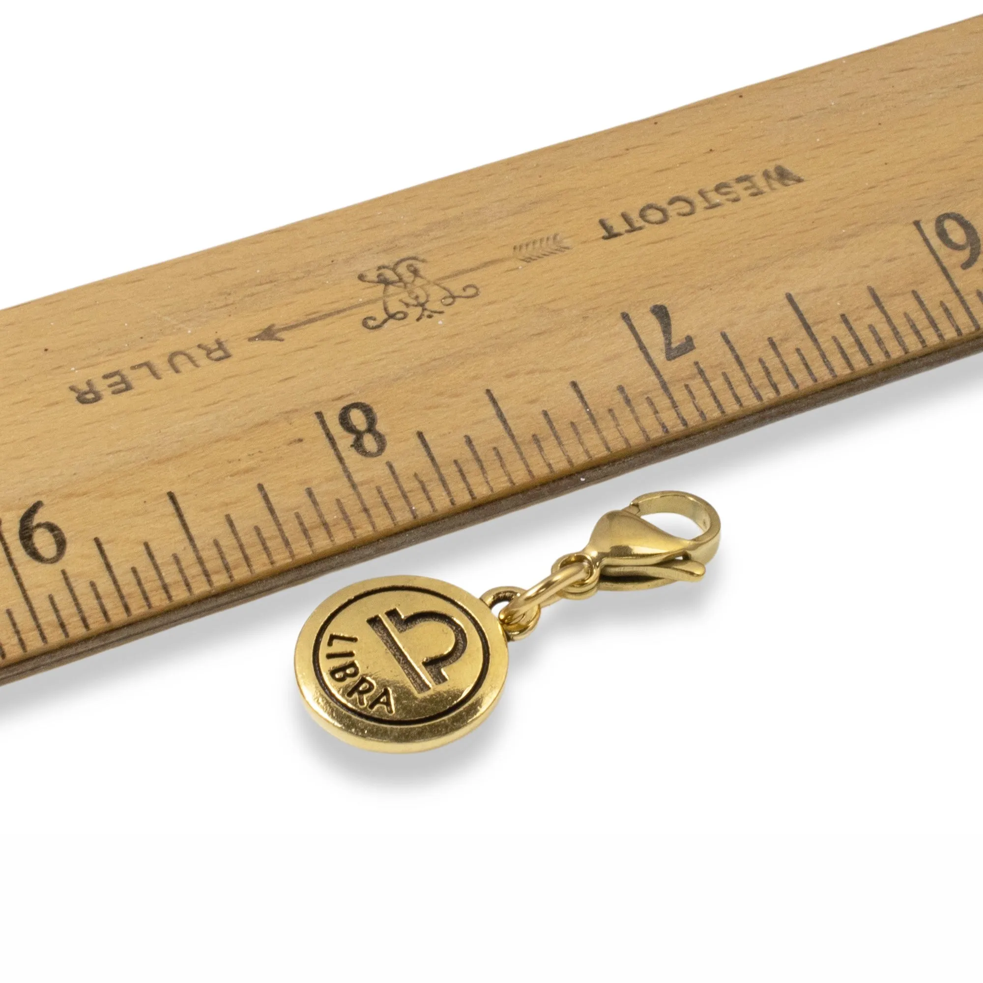 Libra Clip-on Charm - 22k Gold Plated Accessory for Bags & Jewelry, Zodiac Gift