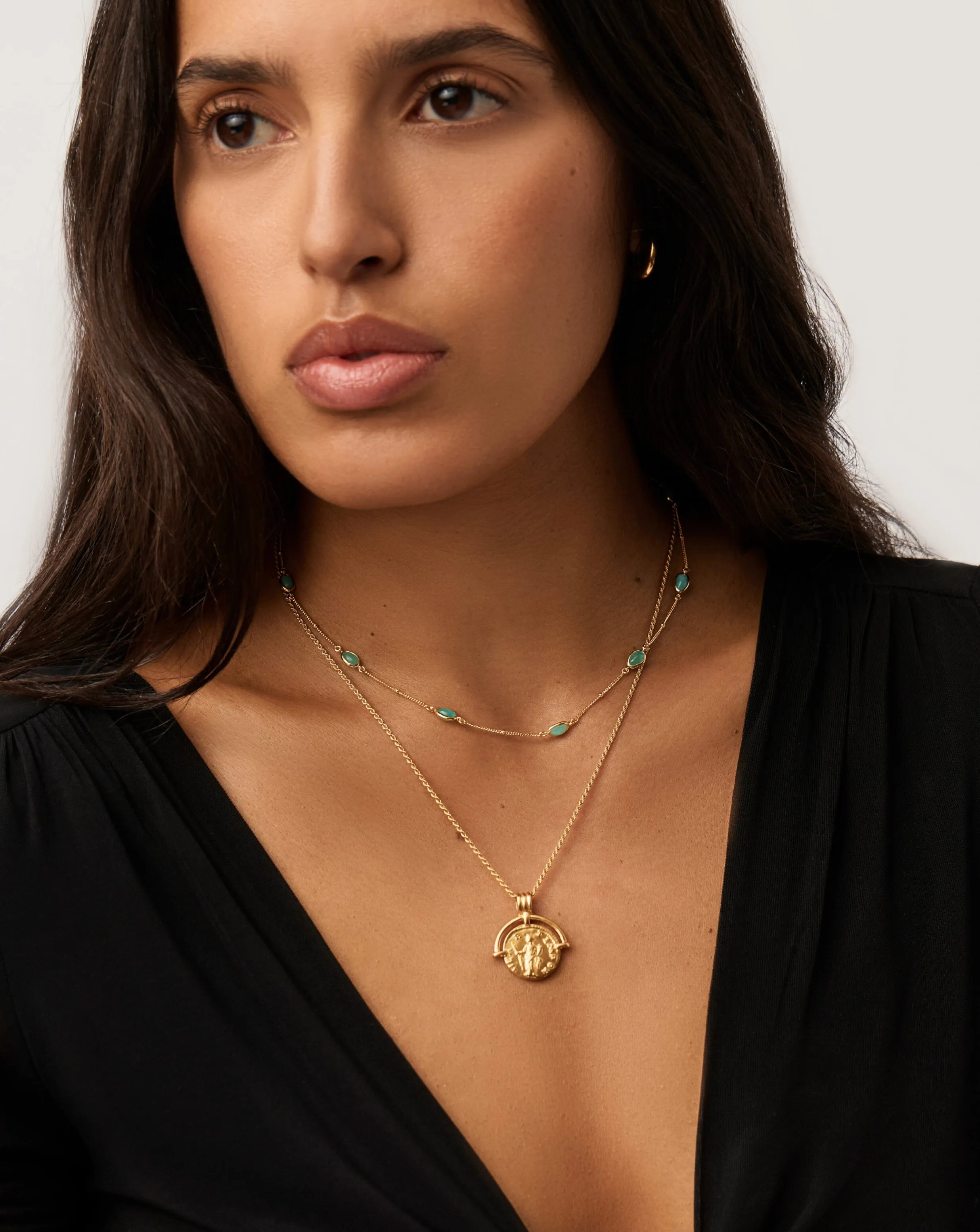 Magma Gemstone Charm Choker | 18ct Gold Vermeil/Amazonite