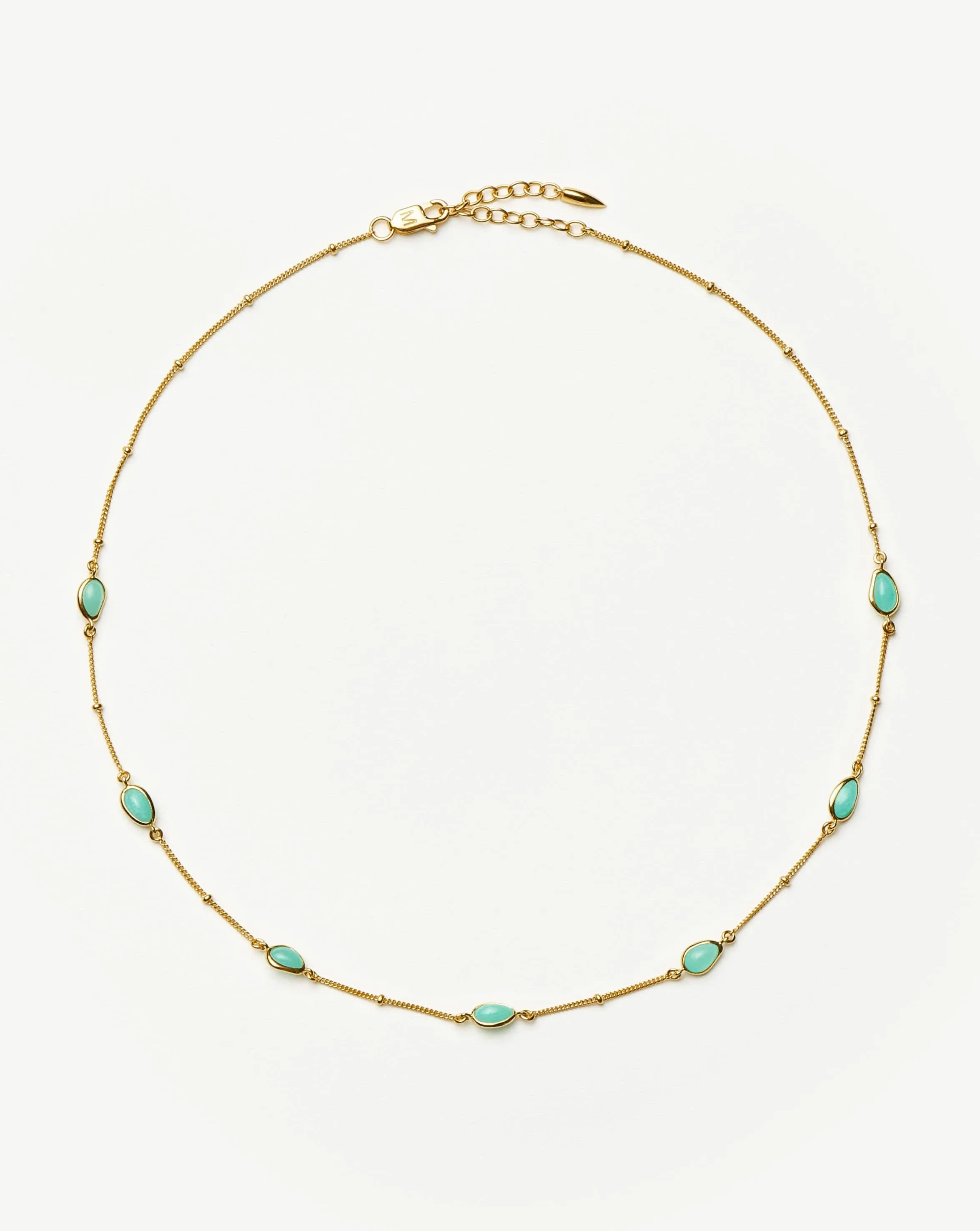 Magma Gemstone Charm Choker | 18ct Gold Vermeil/Amazonite
