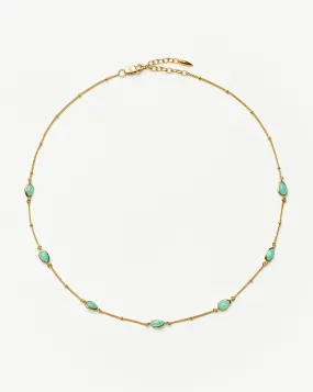 Magma Gemstone Charm Choker | 18ct Gold Vermeil/Amazonite