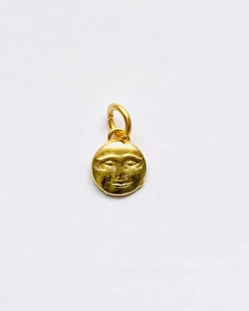 Man in the Moon, Moon Coin Charm, Gold Moon, Silver Moon, Celestial Jewelry, Cosmic Charm, Jewelry Finding, Astrological Jewelry, Astrology