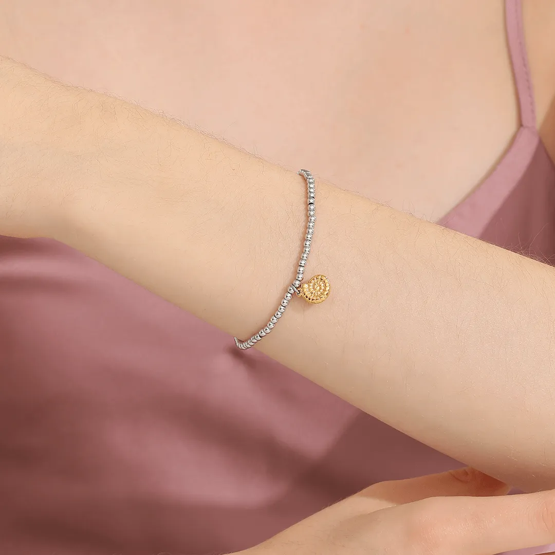 Memories: "CAN YOU DIG IT" | Sea Shell Bracelet | White Gold & 18K Gold-Plated