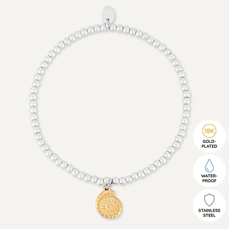 Memories: "CAN YOU DIG IT" | Sea Shell Bracelet | White Gold & 18K Gold-Plated