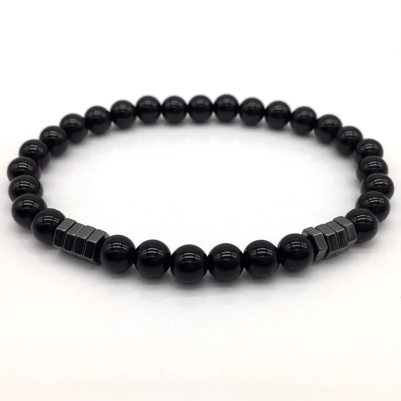 Men Geometric Beaded Simple Classic Stone Bead Charm Bracelets