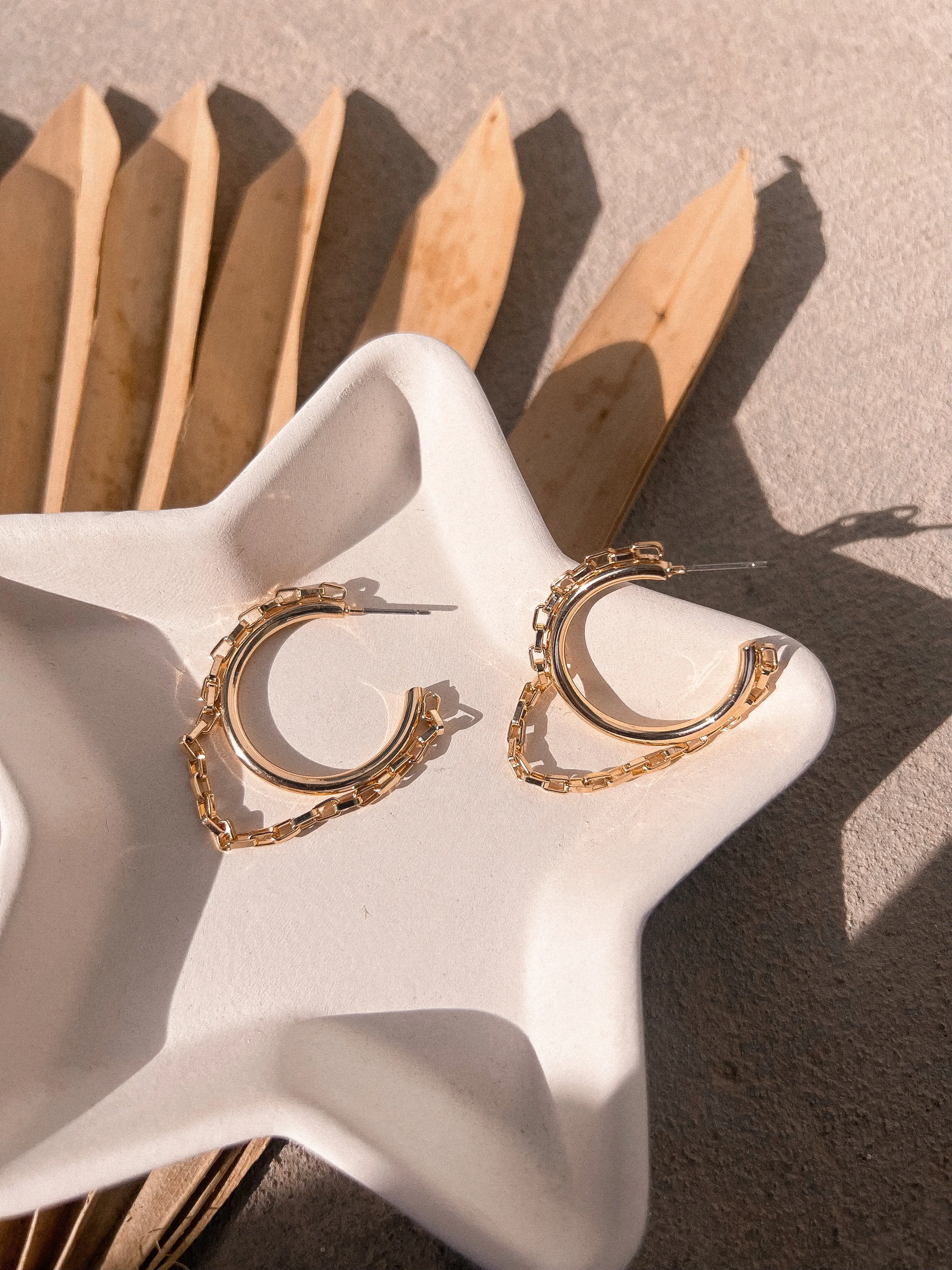 midnight rambler chain hoop earrings