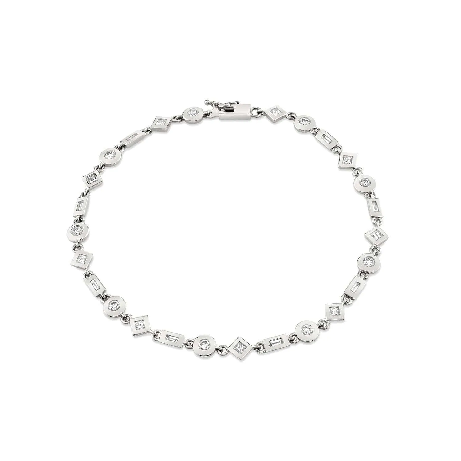 Mixed Shape Bezel Tennis Bracelet