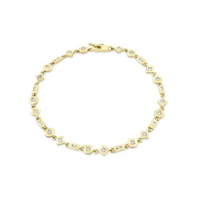 Mixed Shape Bezel Tennis Bracelet