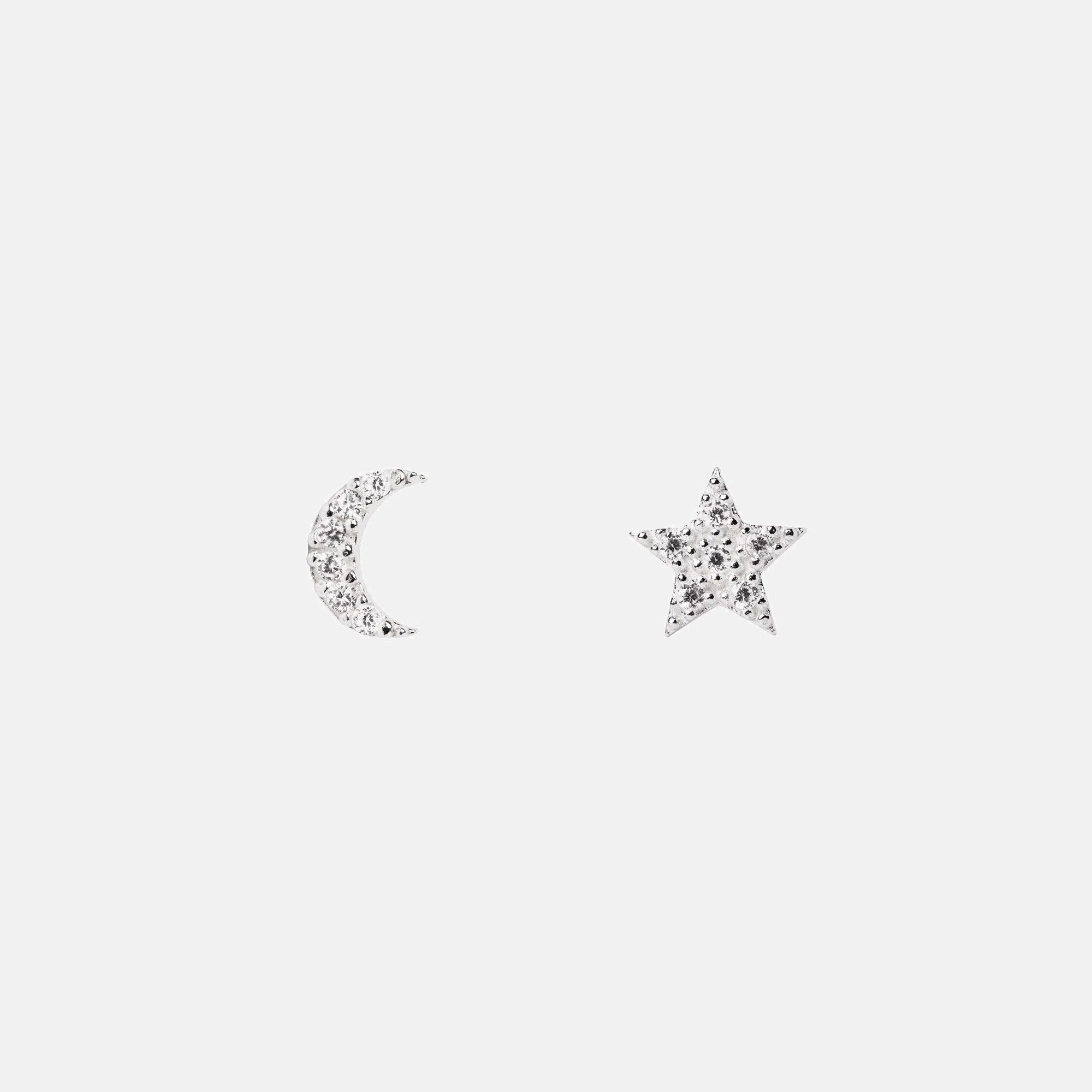 Moon & Star Silver Earrings