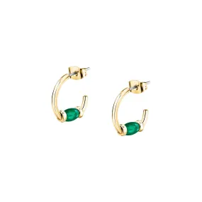 morellato 18k gold plated colori summer  hoop earrings emer bead
