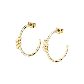 morellato 18k gold plated torchon �24mm hoop earrings