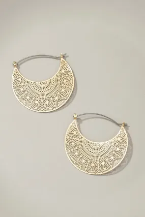 Openwork brass stamping earrings