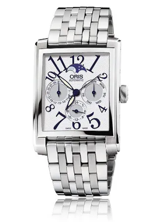 Oris Rectangular Silver Dial Stainless Steel Automatic Men's Watch 582-7658-4061MB 01 582 7658 4061-07 8 23 82