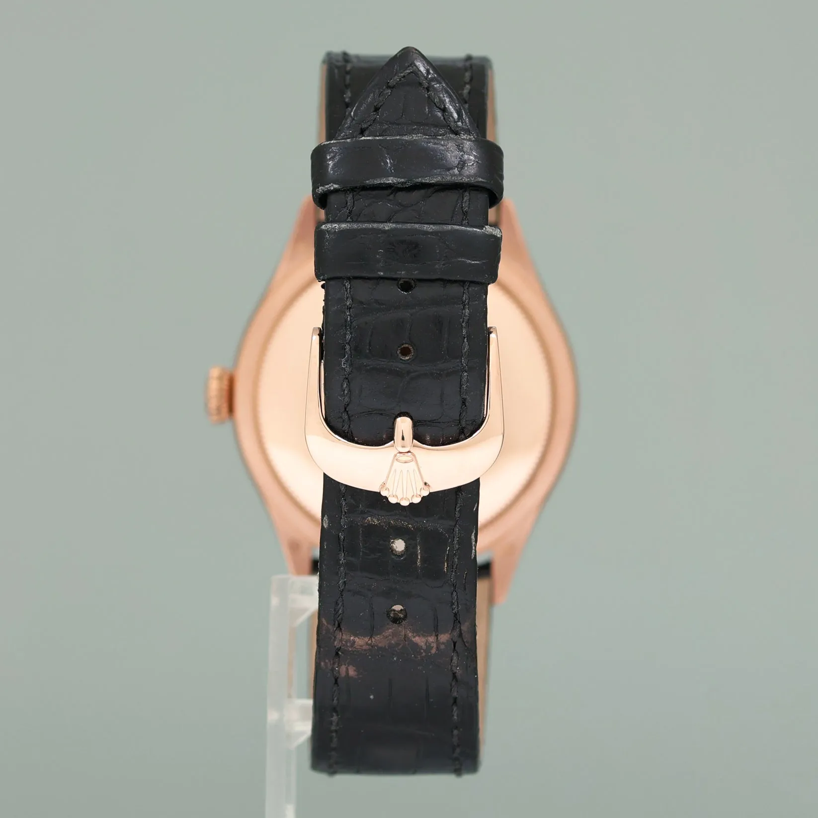 PAPERS Rolex Cellini Black Dial Rose Gold 39mm Leather 50505 Watch Box