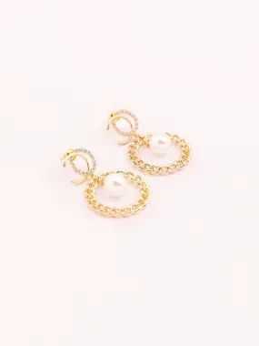 Pearl Embellished Drop Earrings
