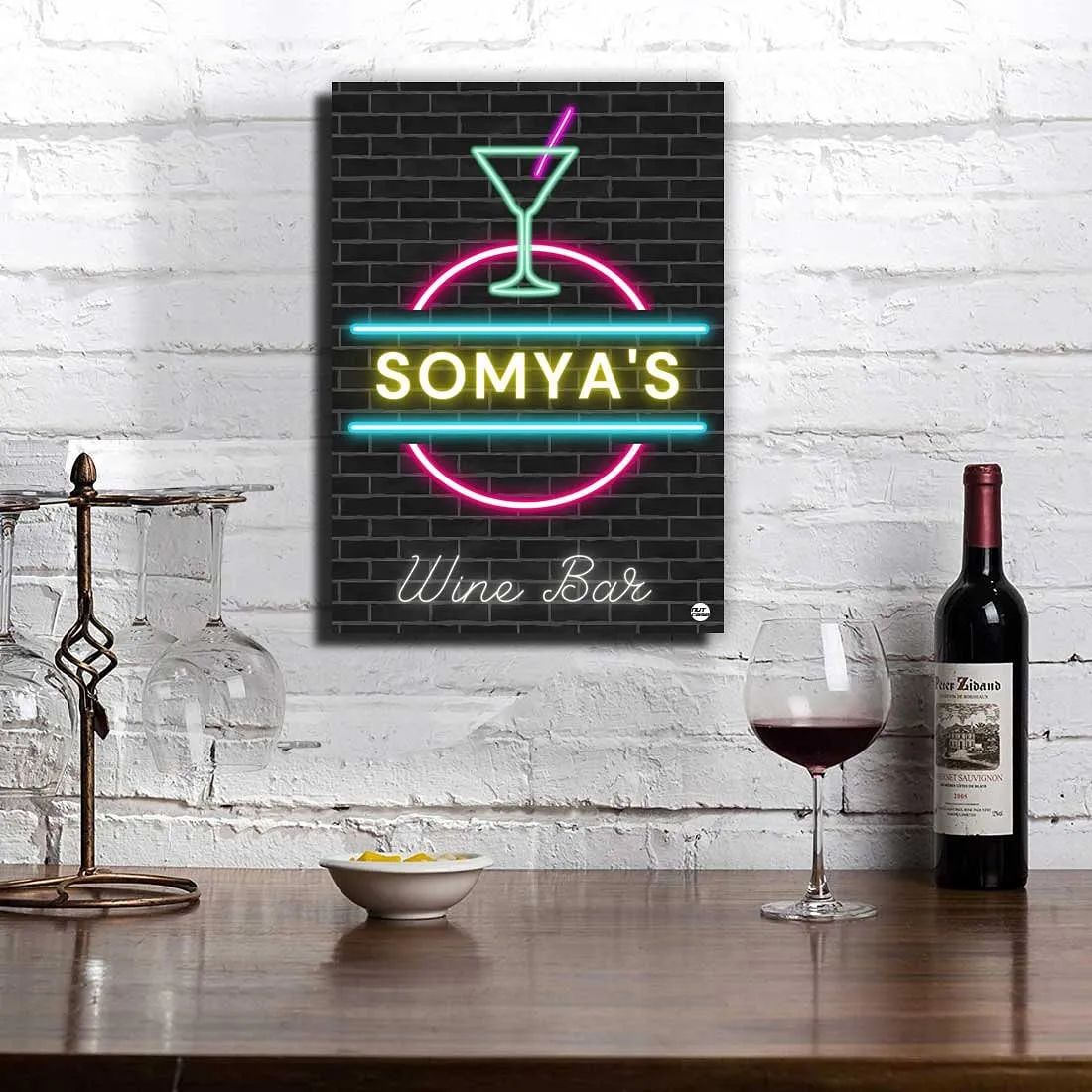 Personalized Wine Poster Wall Art for Home Bar