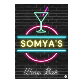 Personalized Wine Poster Wall Art for Home Bar