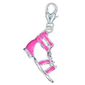 Pink Sandal Clip on Pendant for European Charm Jewelry w/ Lobster Clasp