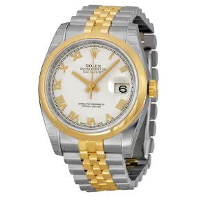 Rolex Datejust 36 White Dial Stainless Steel and 18K Yellow Gold Jubilee Bracelet Automatic Men's Watch 116203WRJ
