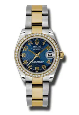 Rolex Datejust Lady 31 Blue Dial Stainless Steel and 18K Yellow Gold Oyster Bracelet Automatic Watch 178383BLCAO