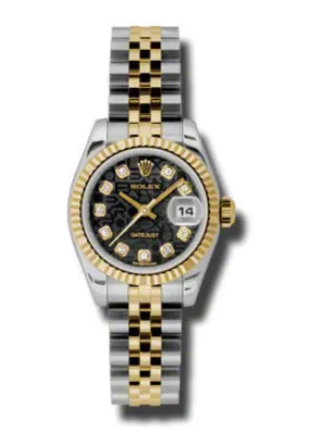 Rolex Lady Datejust 26 Black Dial Stainless Steel and 18K Yellow Gold Jubilee Bracelet Automatic Watch 179173BKJDJ