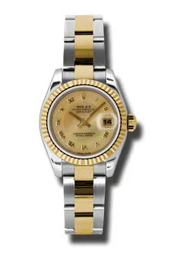 Rolex Lady Datejust 26 Champagne Dial Stainless Steel and 18K Yellow Gold Oyster Bracelet Automatic Watch 179173CMRO