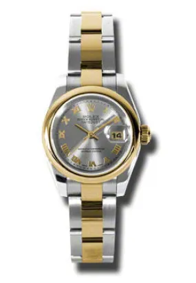 Rolex Lady Datejust 26 Grey Dial Stainless Steel and 18K Yellow Gold Oyster Bracelet Automatic Watch 179163GYRO