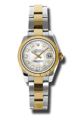 Rolex Lady Datejust 26 Mother of Pearl Dial Stainless Steel and 18K Yellow Gold Oyster Bracelet Automatic Watch 179173MDO