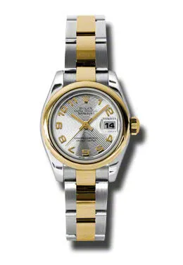 Rolex Lady Datejust 26 Silver Concentric Circle Dial Stainless Steel and 18K Yellow Gold Oyster Bracelet Automatic Watch 179163SCAO