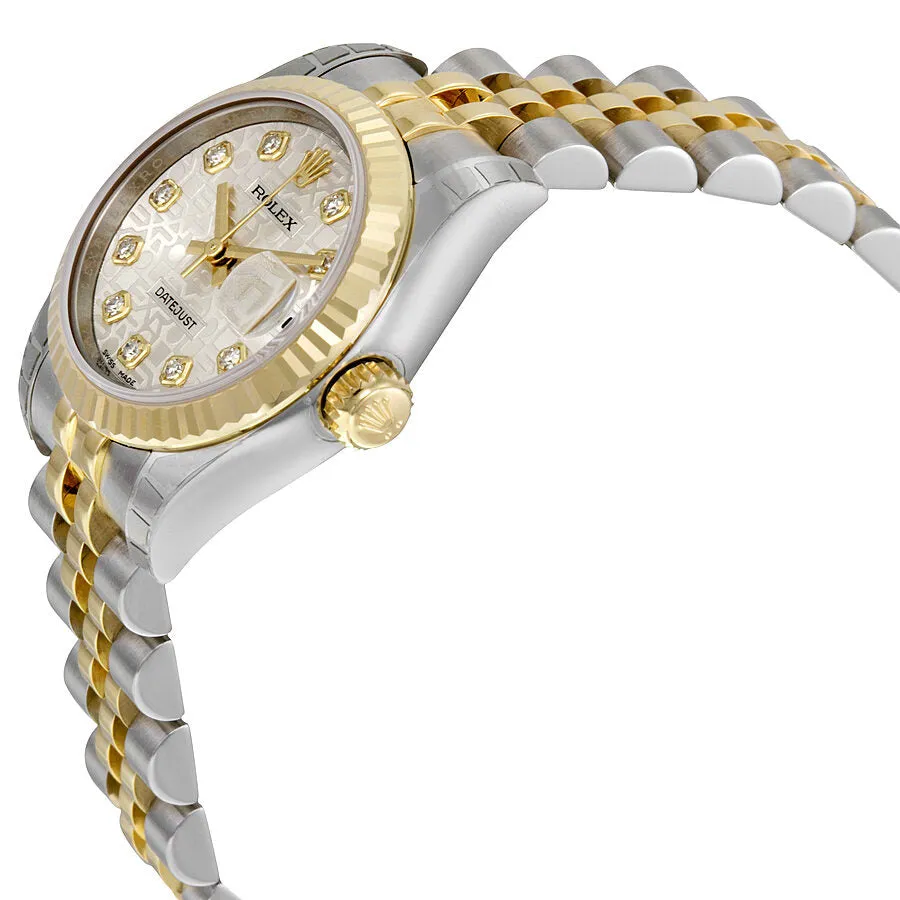 Rolex Lady Datejust 26 Silver Jubilee With 10 Diamonds Dial Stainless Steel and 18K Yellow Gold Jubilee Bracelet Automatic Watch 179173SJDJ