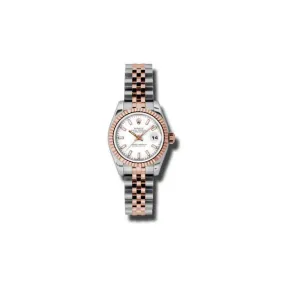 Rolex Lady Datejust 26 White Dial Stainless Steel and 18K Everose Gold Jubilee Bracelet Automatic Watch 179171WSJ