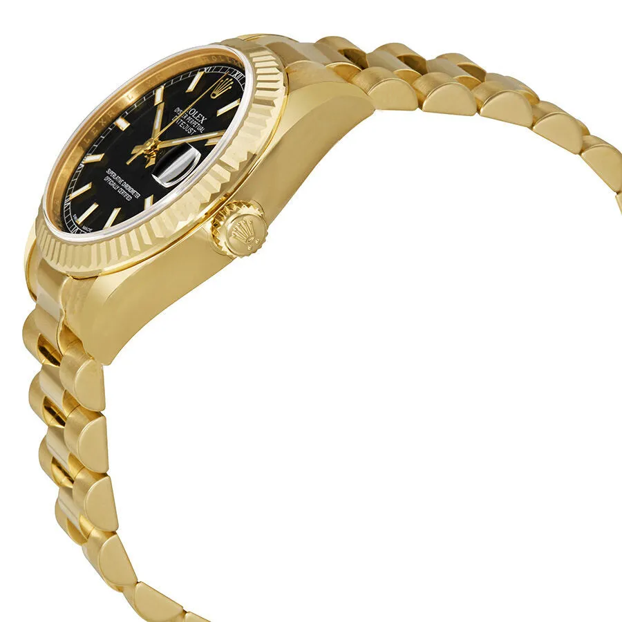 Rolex Lady-Datejust 31 Black Dial 18K Yellow Gold President Automatic Ladies Watch 178278BKSP