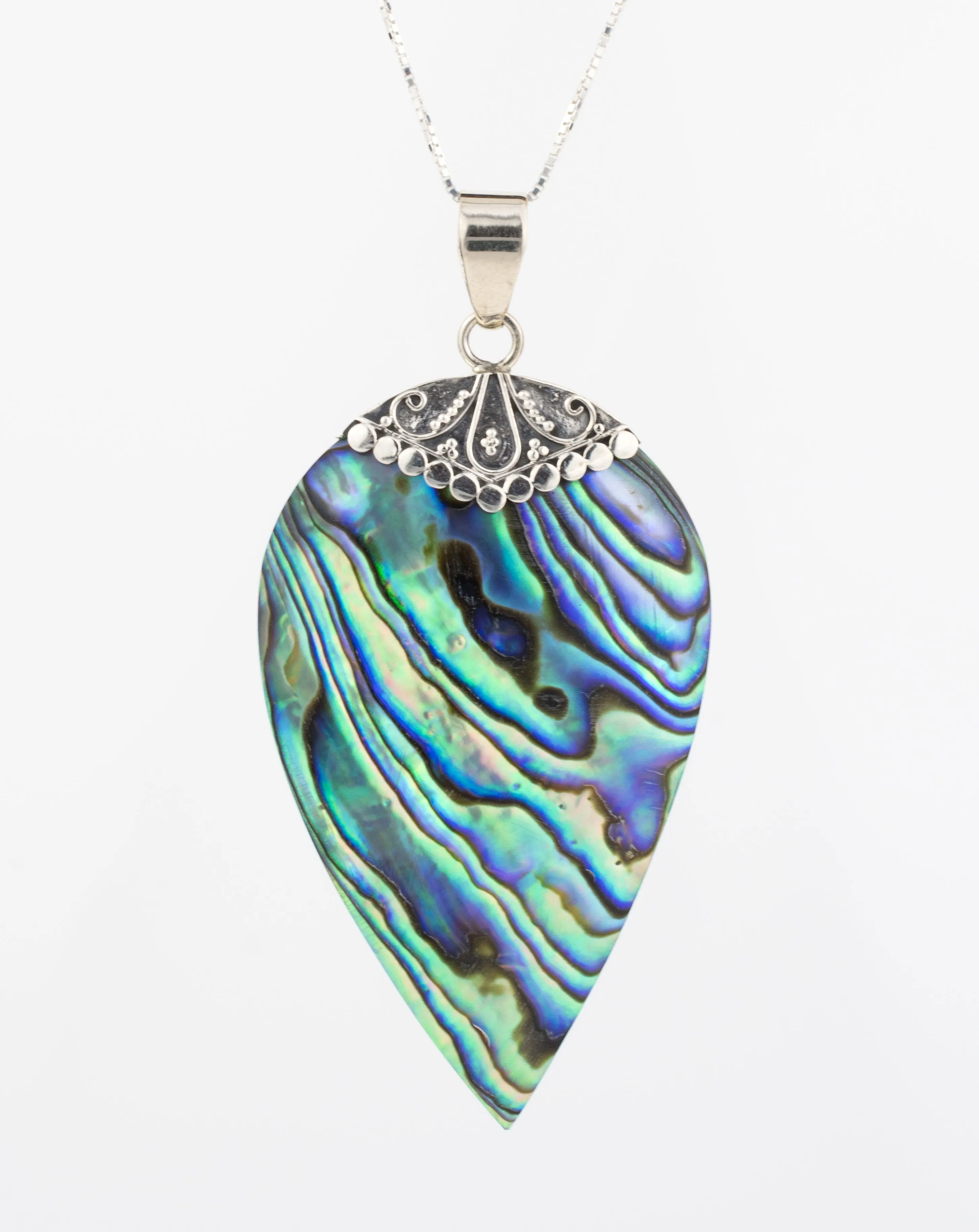 Sarah leaf Pendant ~ Abalone ~ Sterling Silver 925 ~SMP016