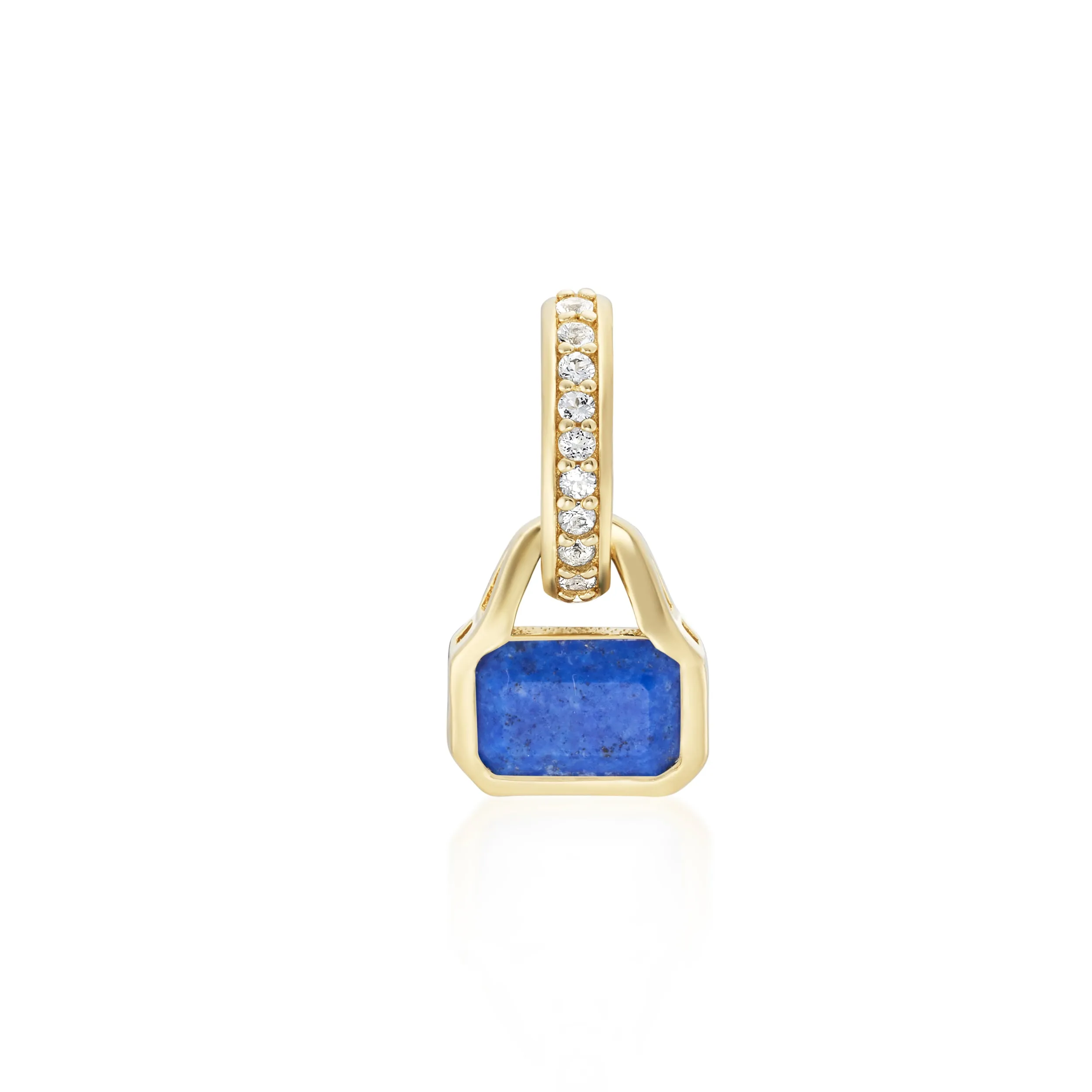 September: Blue Lapis Charm on Carrier Chain