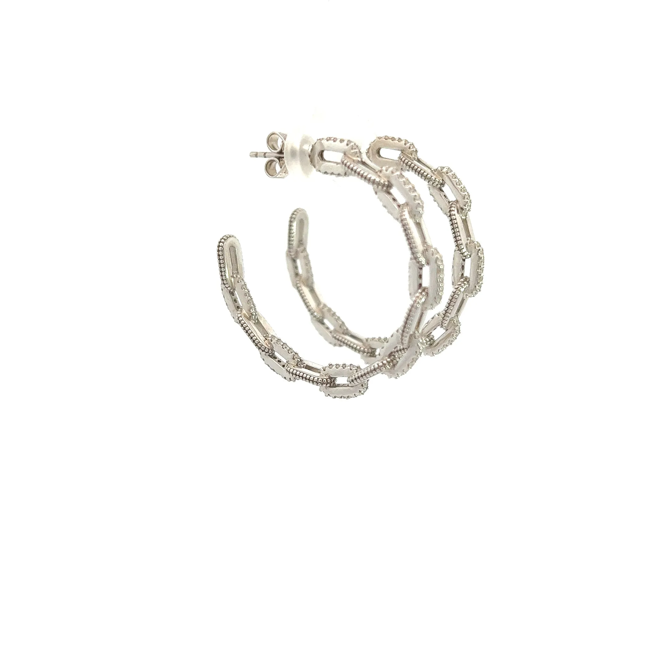 Silver Chain Link Hoop