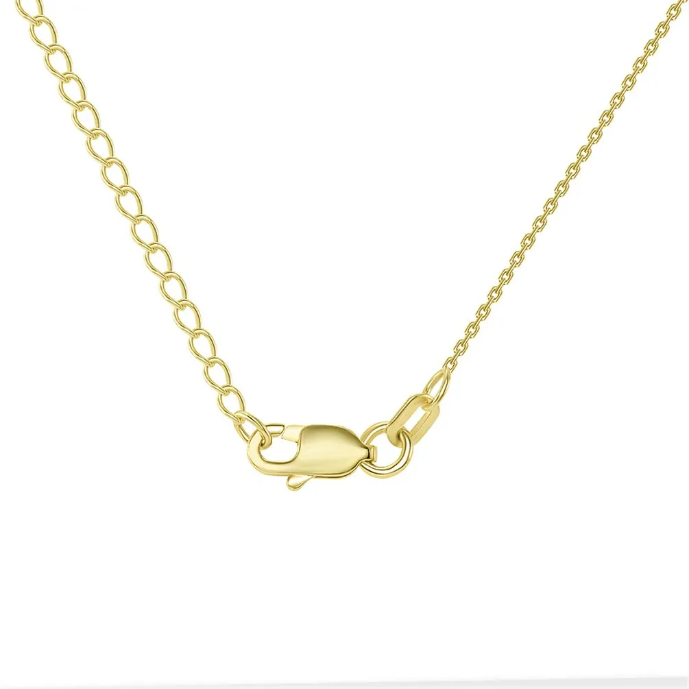 Solid 14k Yellow Gold Engravable Personalized Large Bar Necklace with Lobster Claw Clasp