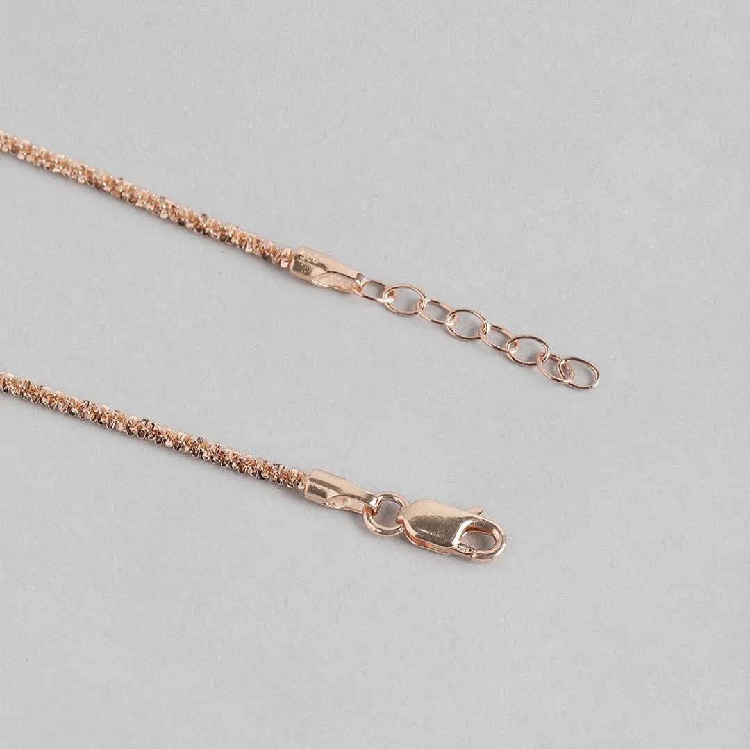Sparkling Rose Gold Plated 925 Sterling Silver Chain Anklets