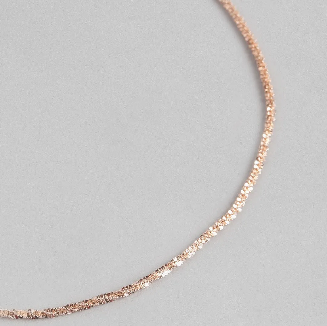 Sparkling Rose Gold Plated 925 Sterling Silver Chain Anklets