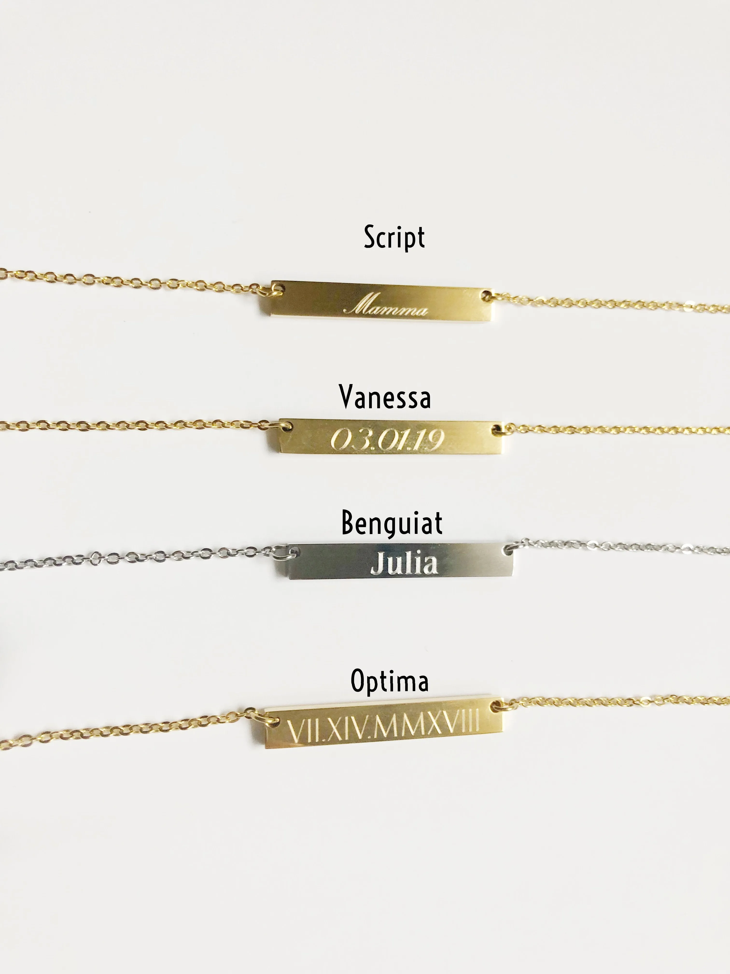 Stainless Steel Bar Necklaces