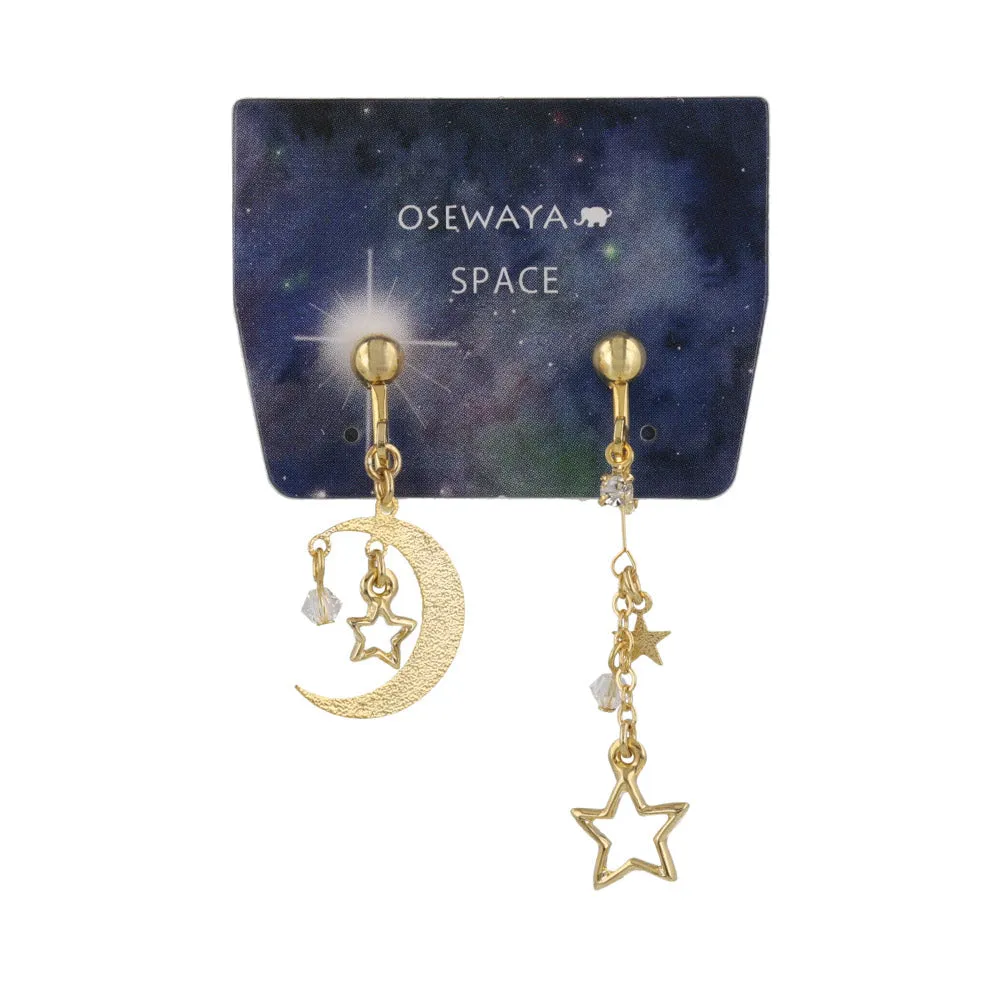 Star and Moon Mismatched Clip Ons