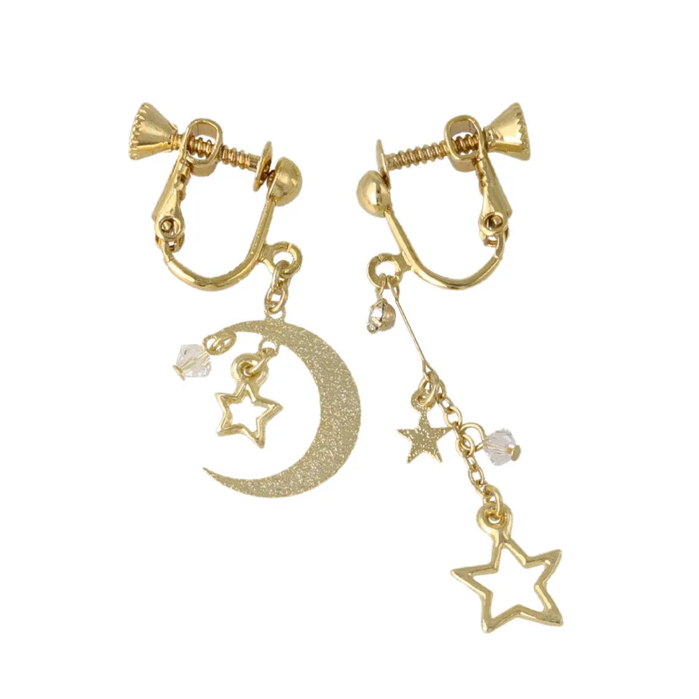 Star and Moon Mismatched Clip Ons