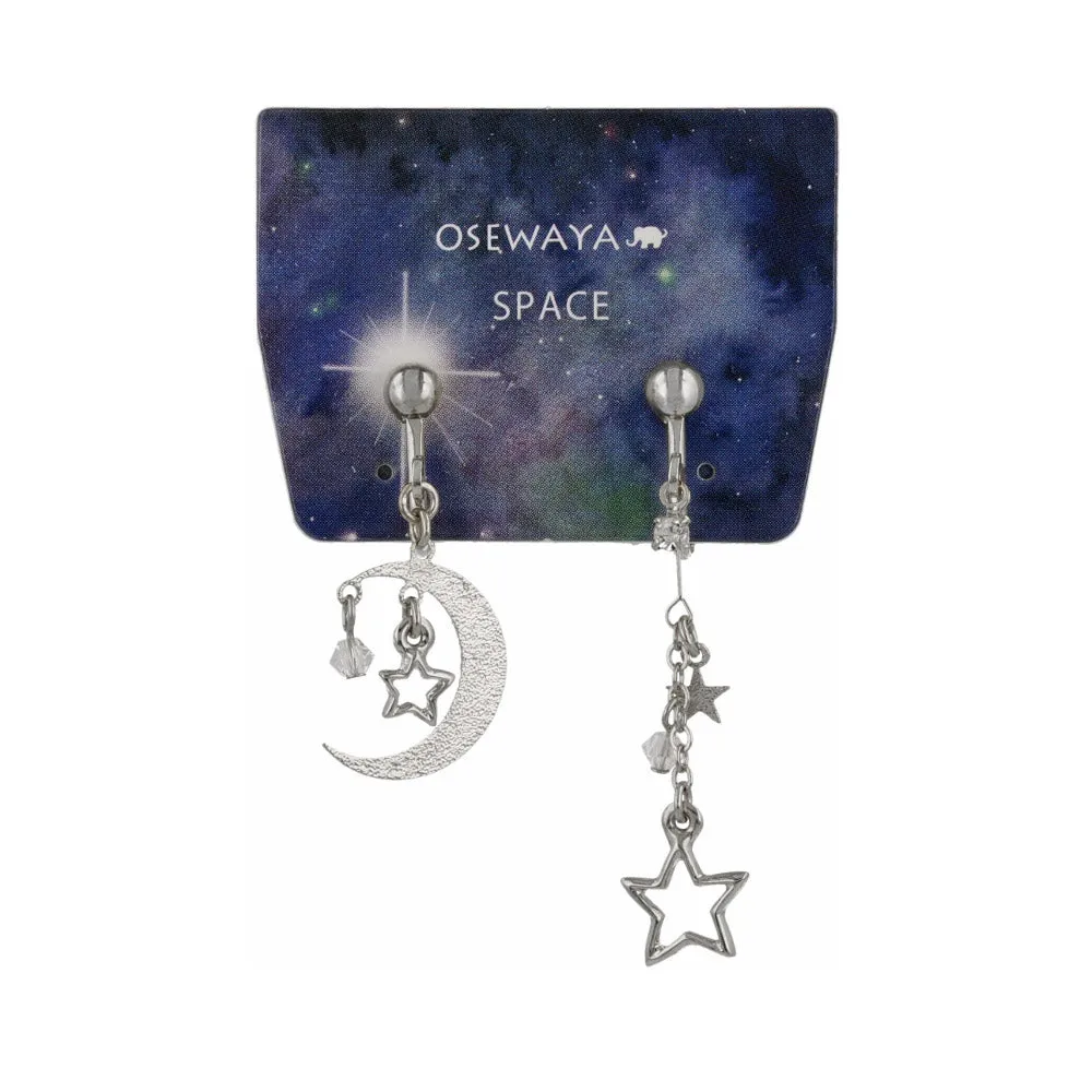 Star and Moon Mismatched Clip Ons