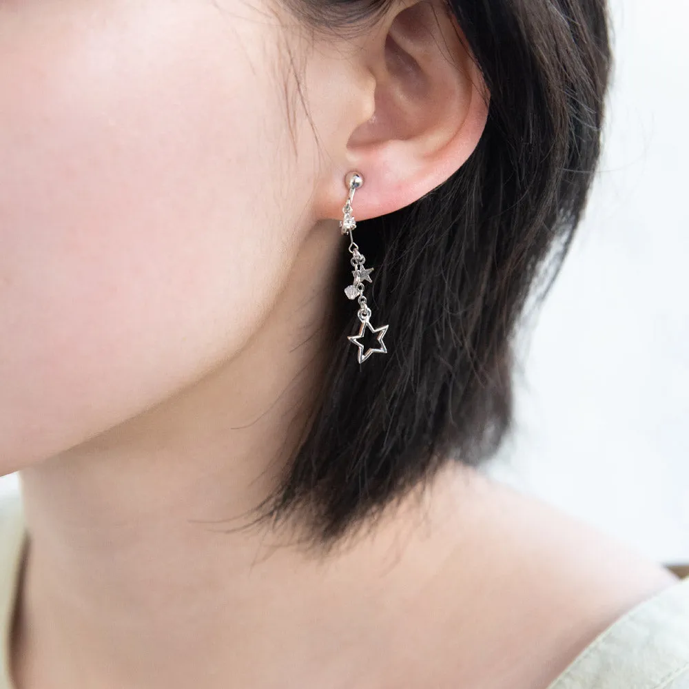 Star and Moon Mismatched Clip Ons